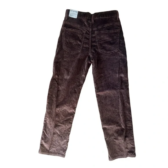 NWT Free People We the Free Risk Taker High Rise Straight Corduroy Brown Pants - Picture 9 of 9